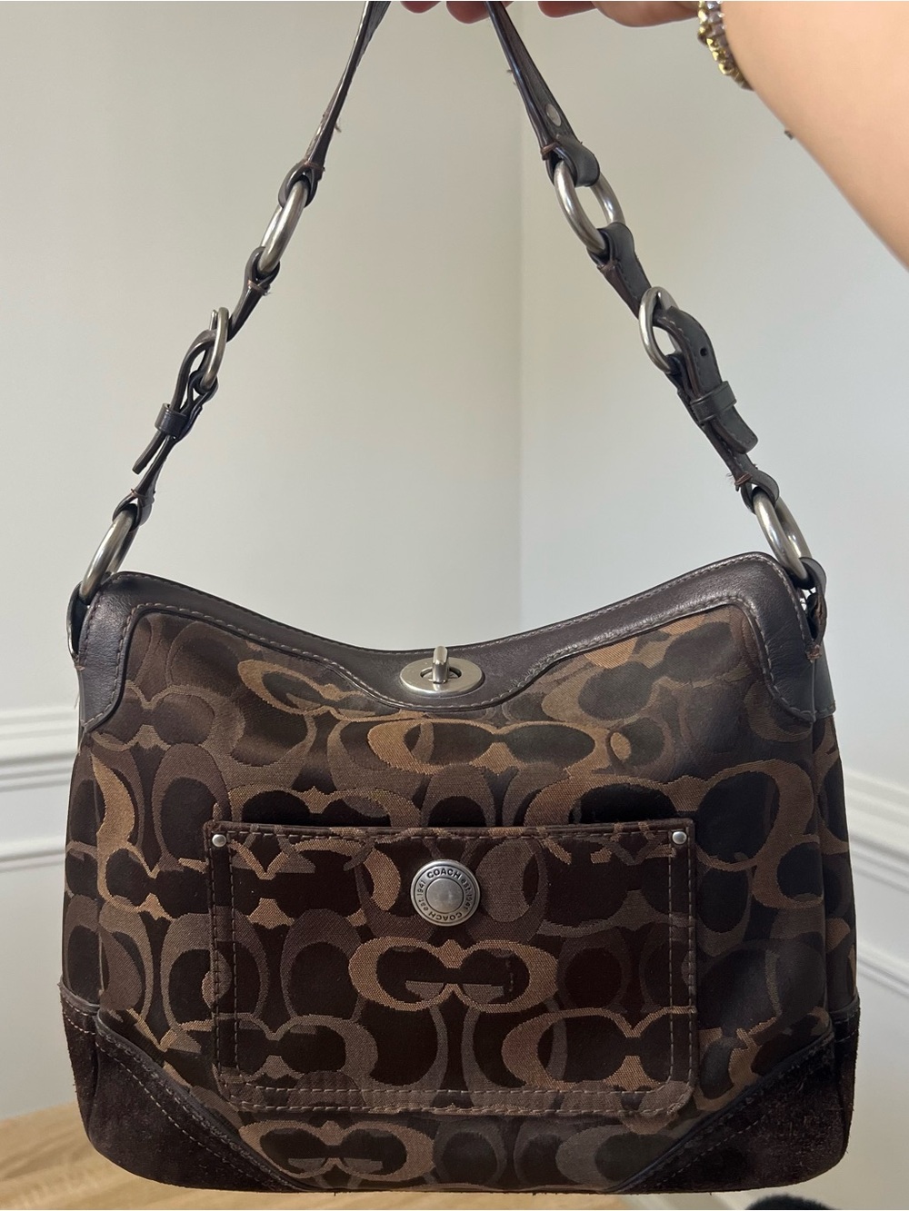 Vintage Coach Chelsea Optic Mini Turnlock Bag